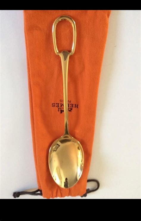 gold plated spoons hermes|Hermes dinnerware for sale.